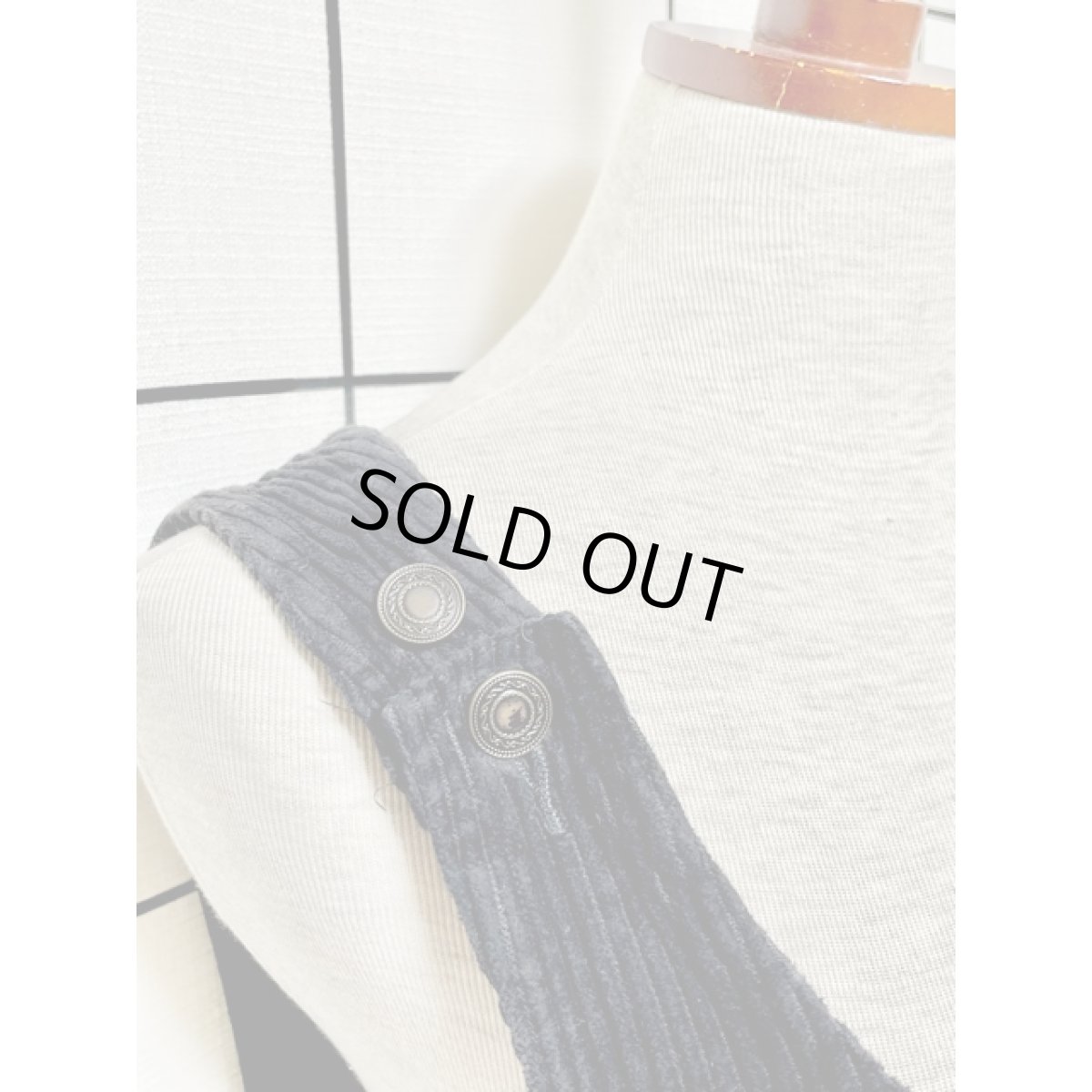 画像8: アメリカ古着 ジャンパースカート ヴィンテージ コーデュロイ レトロ ブラック (8)