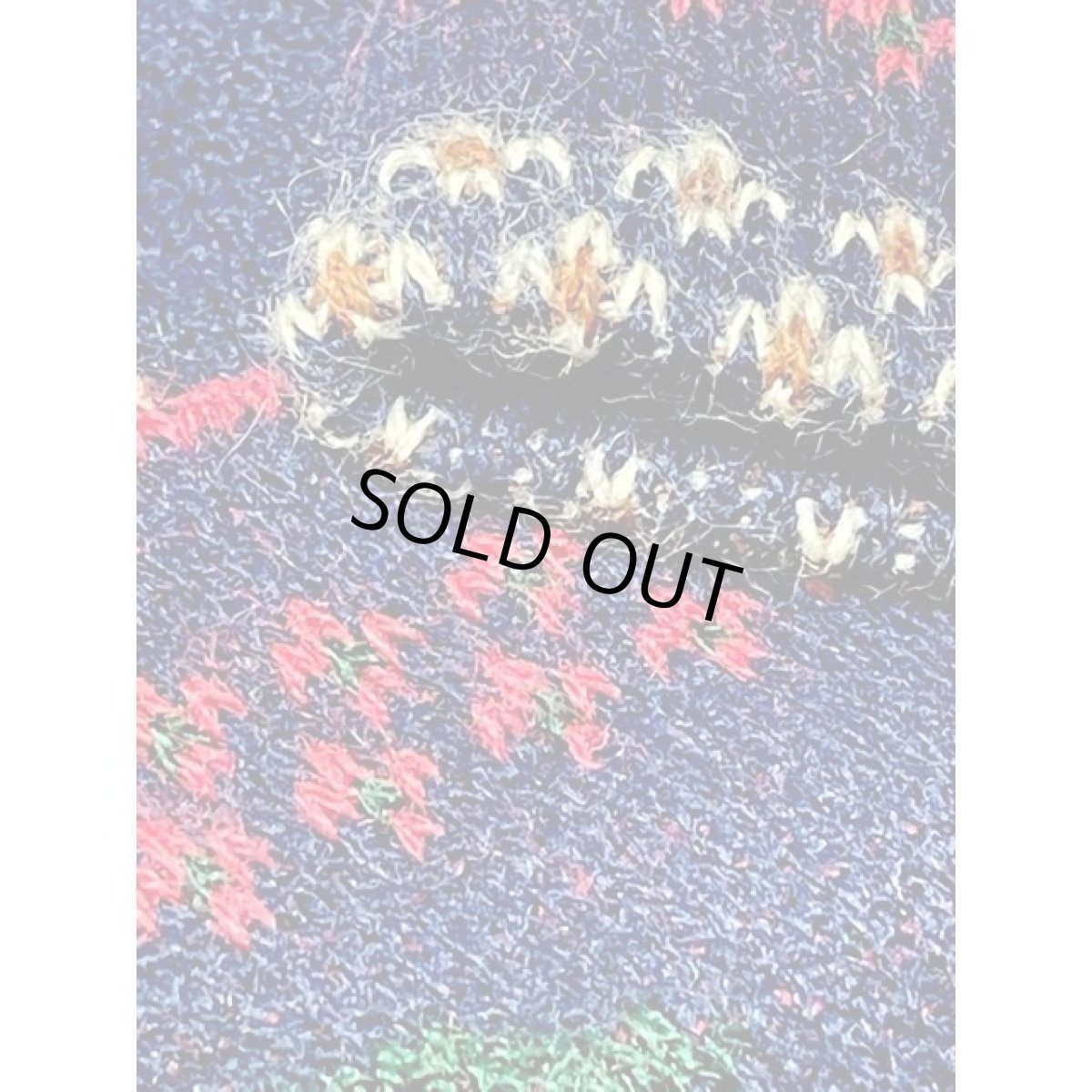 画像11: ヨーロッパ古着 ヴィンテージワンピース ニット お花模様編み ネイビー レトロ  (11)