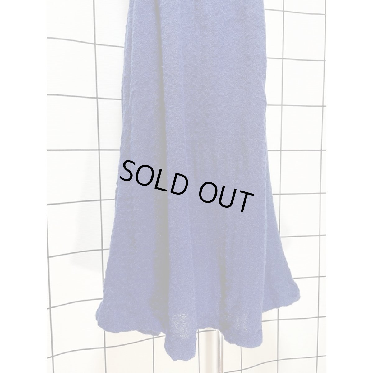 画像8: ヨーロッパ古着 ヴィンテージワンピース ニット お花模様編み ネイビー レトロ  (8)