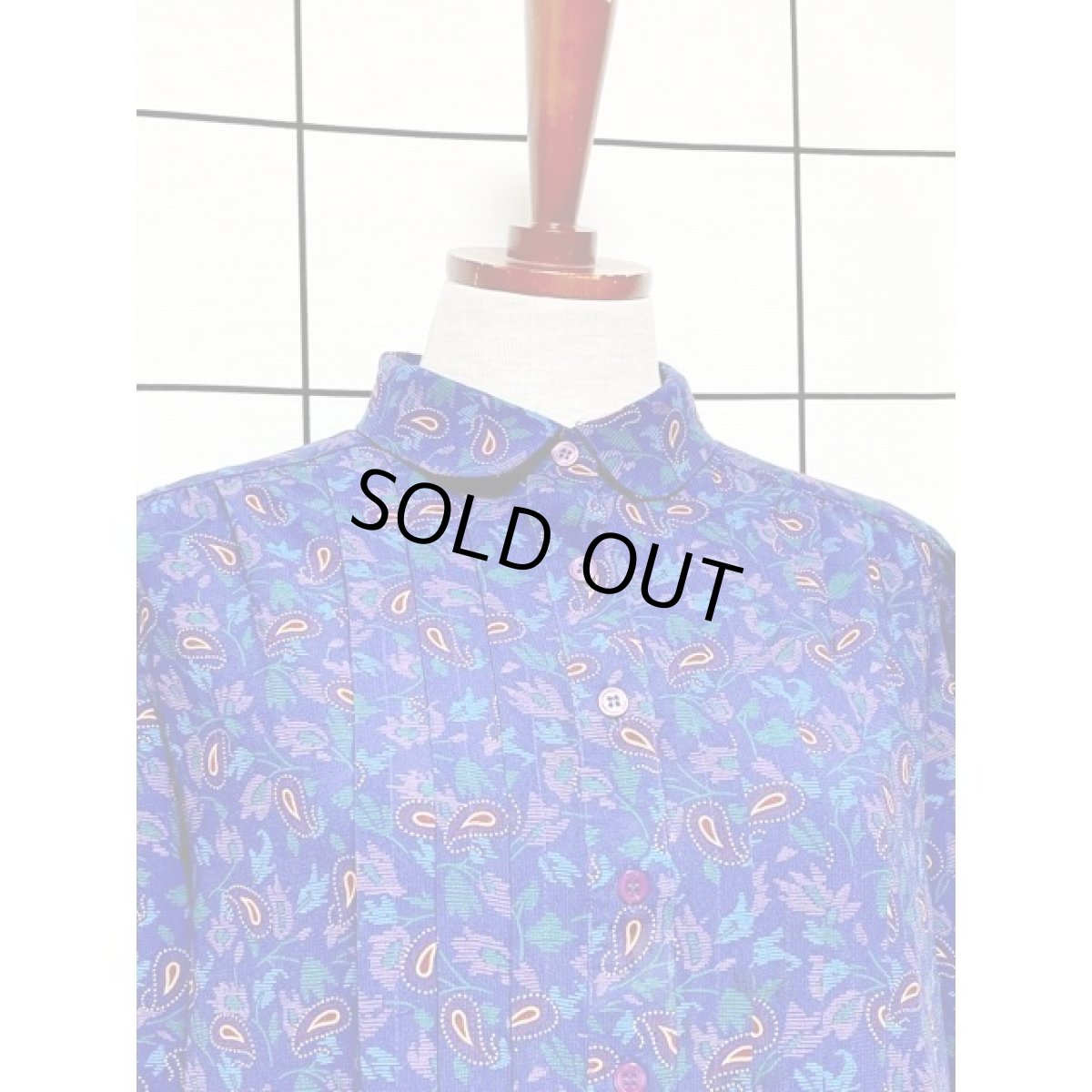 画像5: アメリカ古着 ヴィンテージワンピース ペイズリーモチーフ タック レトロ (5)