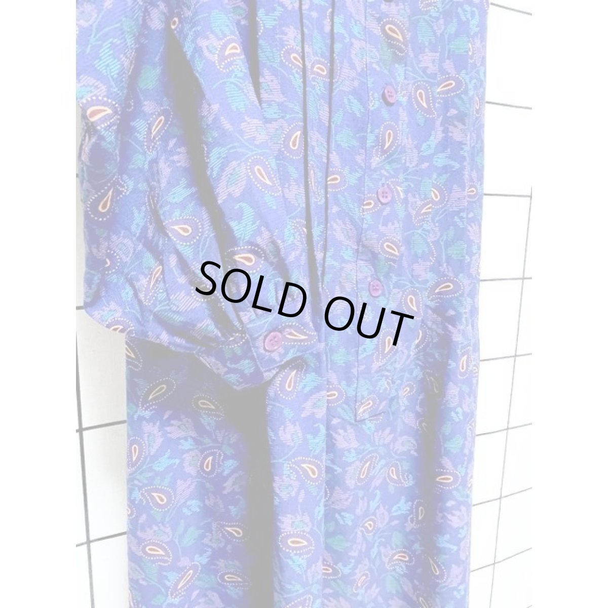 画像8: アメリカ古着 ヴィンテージワンピース ペイズリーモチーフ タック レトロ (8)