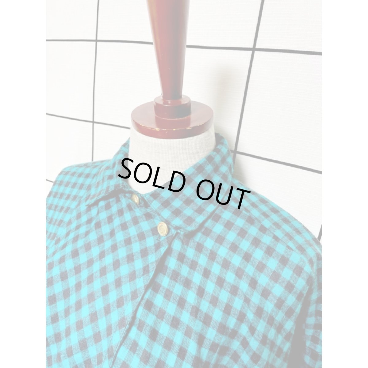 画像4: アメリカ古着 ワンピース ヴィンテージ ブロックチェック ウエストゴム レトロ (4)