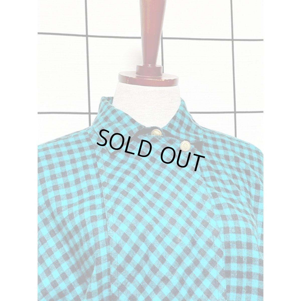 画像5: アメリカ古着 ワンピース ヴィンテージ ブロックチェック ウエストゴム レトロ (5)