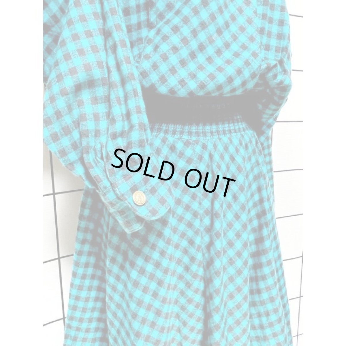 画像7: アメリカ古着 ワンピース ヴィンテージ ブロックチェック ウエストゴム レトロ (7)