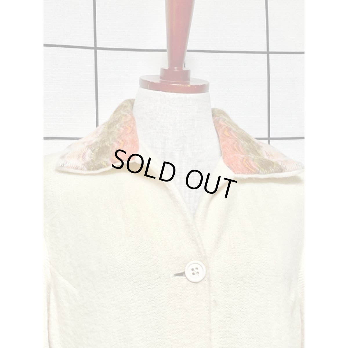 画像5: ヨーロッパ古着 ロングニットアウター 肌触りがいい ヴィンテージ アイボリー レトロ (5)