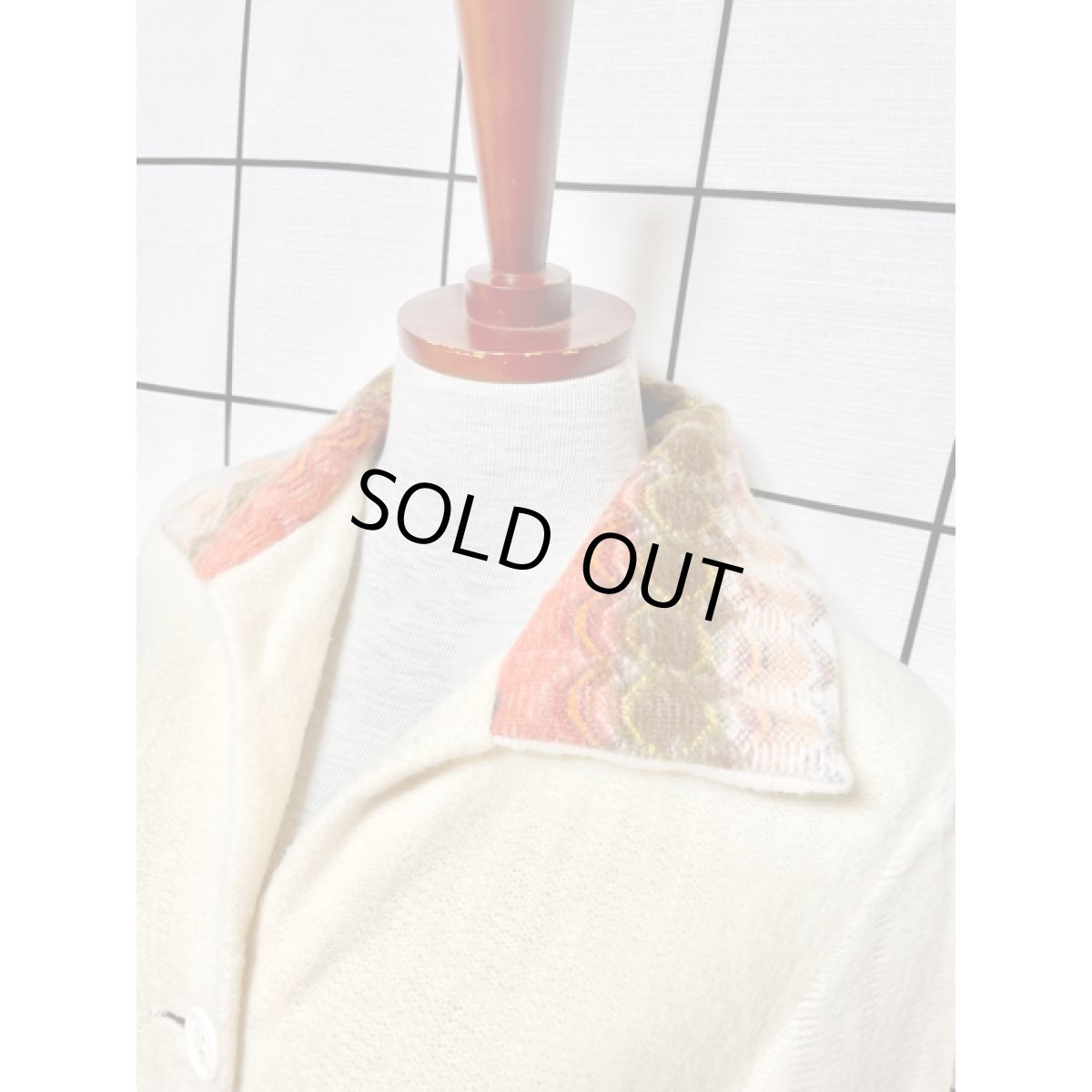 画像4: ヨーロッパ古着 ロングニットアウター 肌触りがいい ヴィンテージ アイボリー レトロ (4)