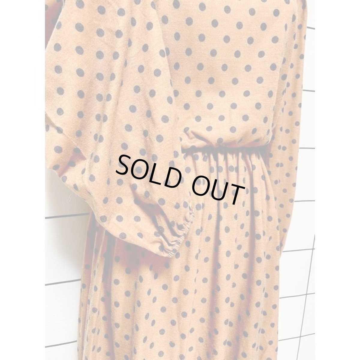 画像7: アメリカ古着 ワンピース ヴィンテージ ドット ウエストゴム パフスリーブ レトロ (7)