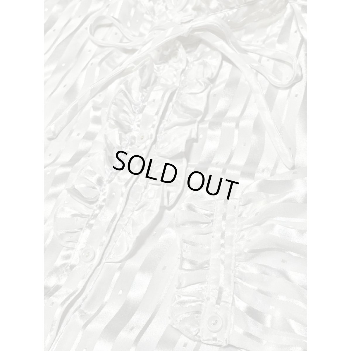 画像8: ヨーロッパ古着 ブラウス ヴィンテージ ストライプ フリル リボン レトロ (8)