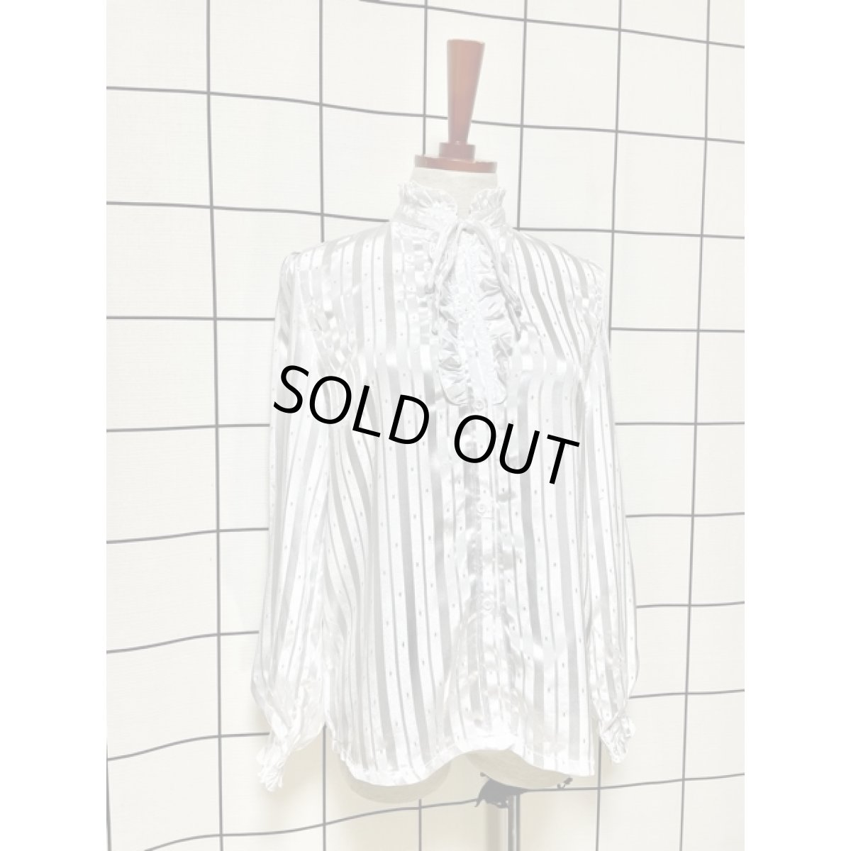 画像3: ヨーロッパ古着 ブラウス ヴィンテージ ストライプ フリル リボン レトロ (3)