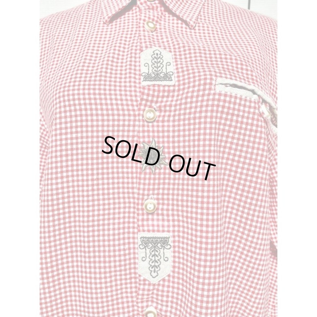 画像9: ギンガムチェック フロント刺繍 ディアンドル チロルブラウス ドイツ民族衣装 (9)