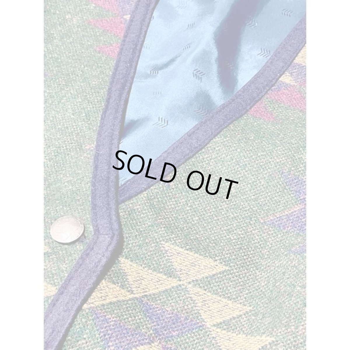 画像10: アメリカ古着 ベスト ヴィンテージ チマヨ模様 アニマルボタン ネイティブ レトロ (10)