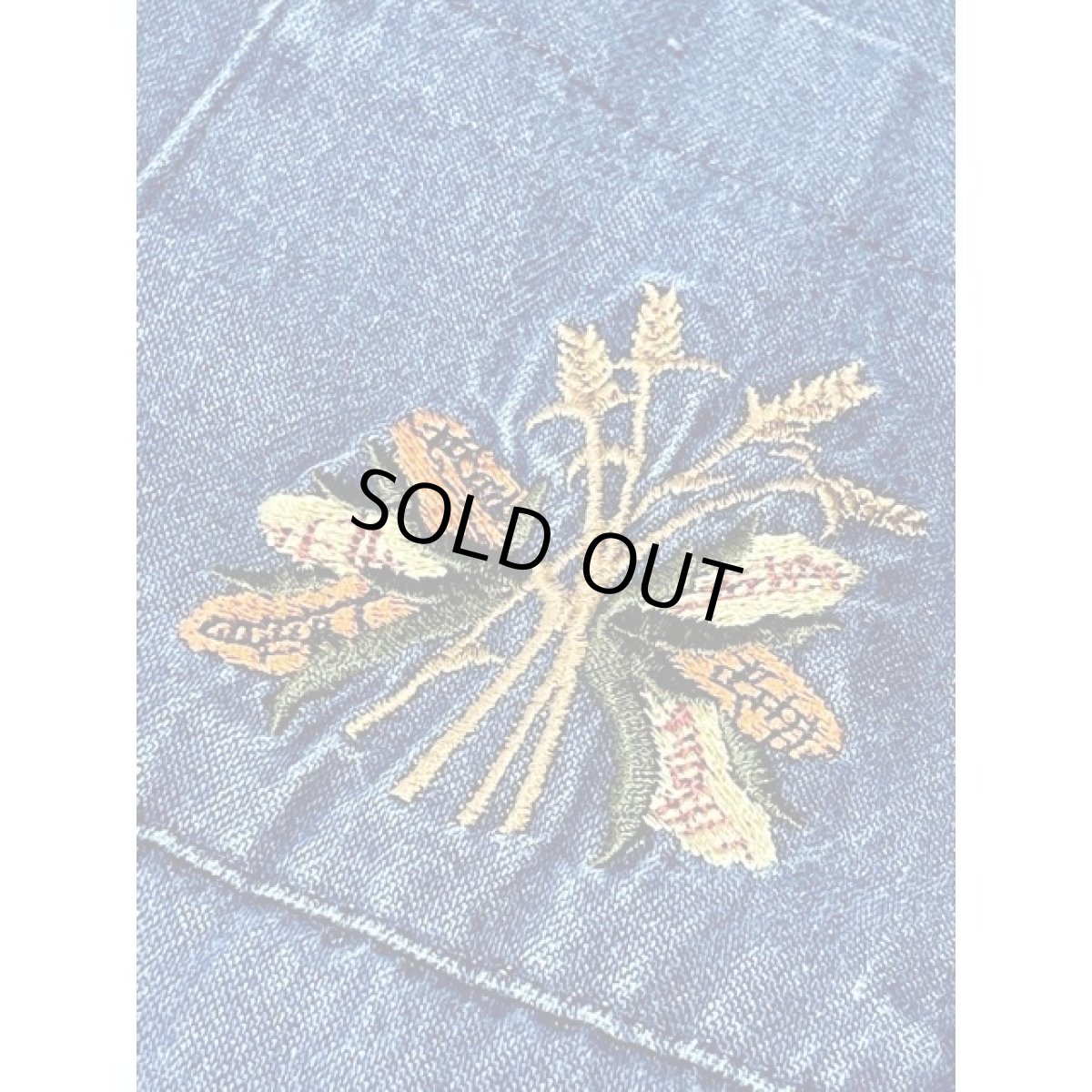 画像12: アメリカ古着 ロングシャツワンピース ヴィンテージ 刺繍 デニム 前開き リボン (12)