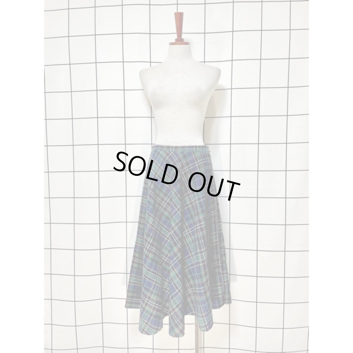 画像2: アメリカ古着 スカート ヴィンテージ 斜めチェック ウール混紡 TALON レトロ (2)