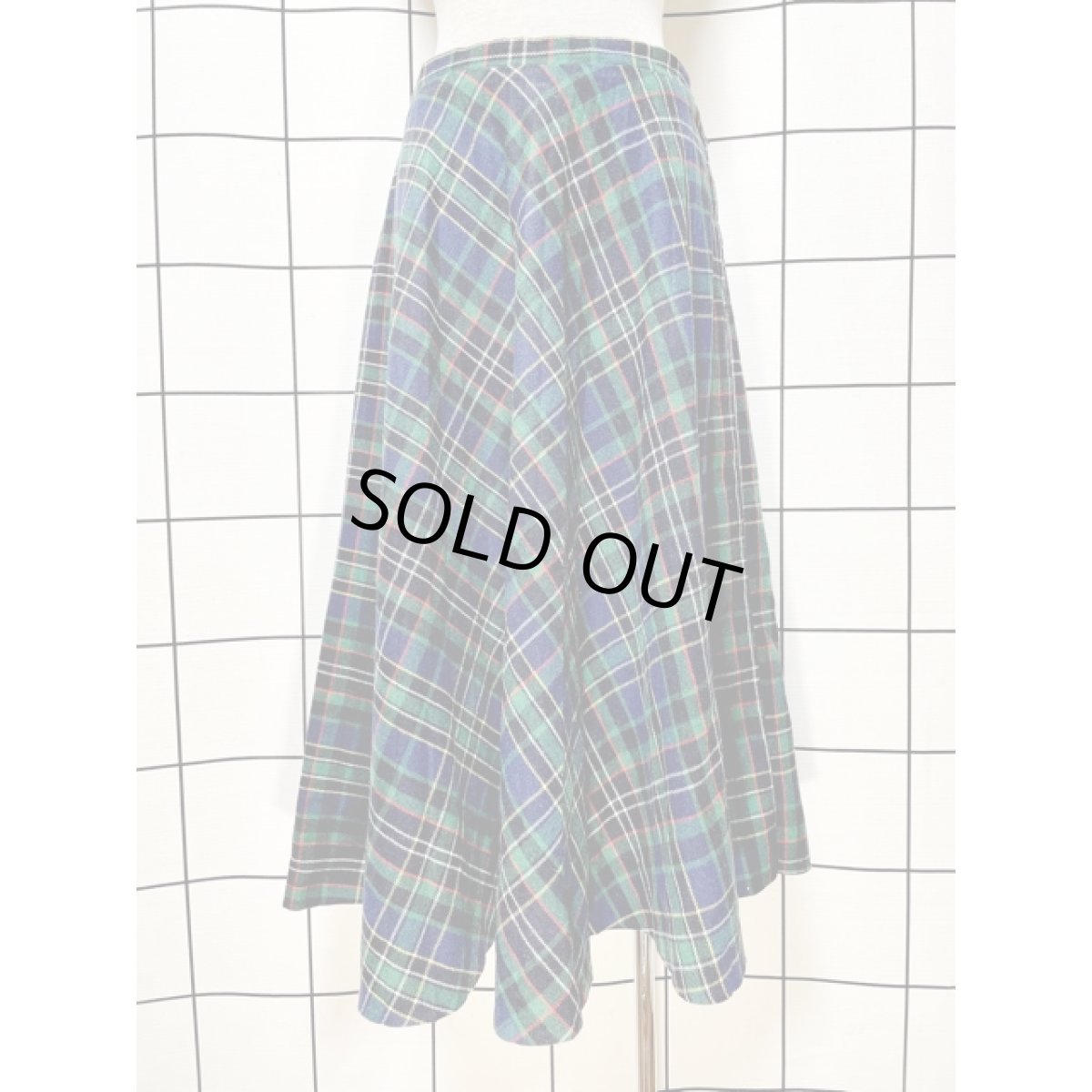 画像1: アメリカ古着 スカート ヴィンテージ 斜めチェック ウール混紡 TALON レトロ (1)