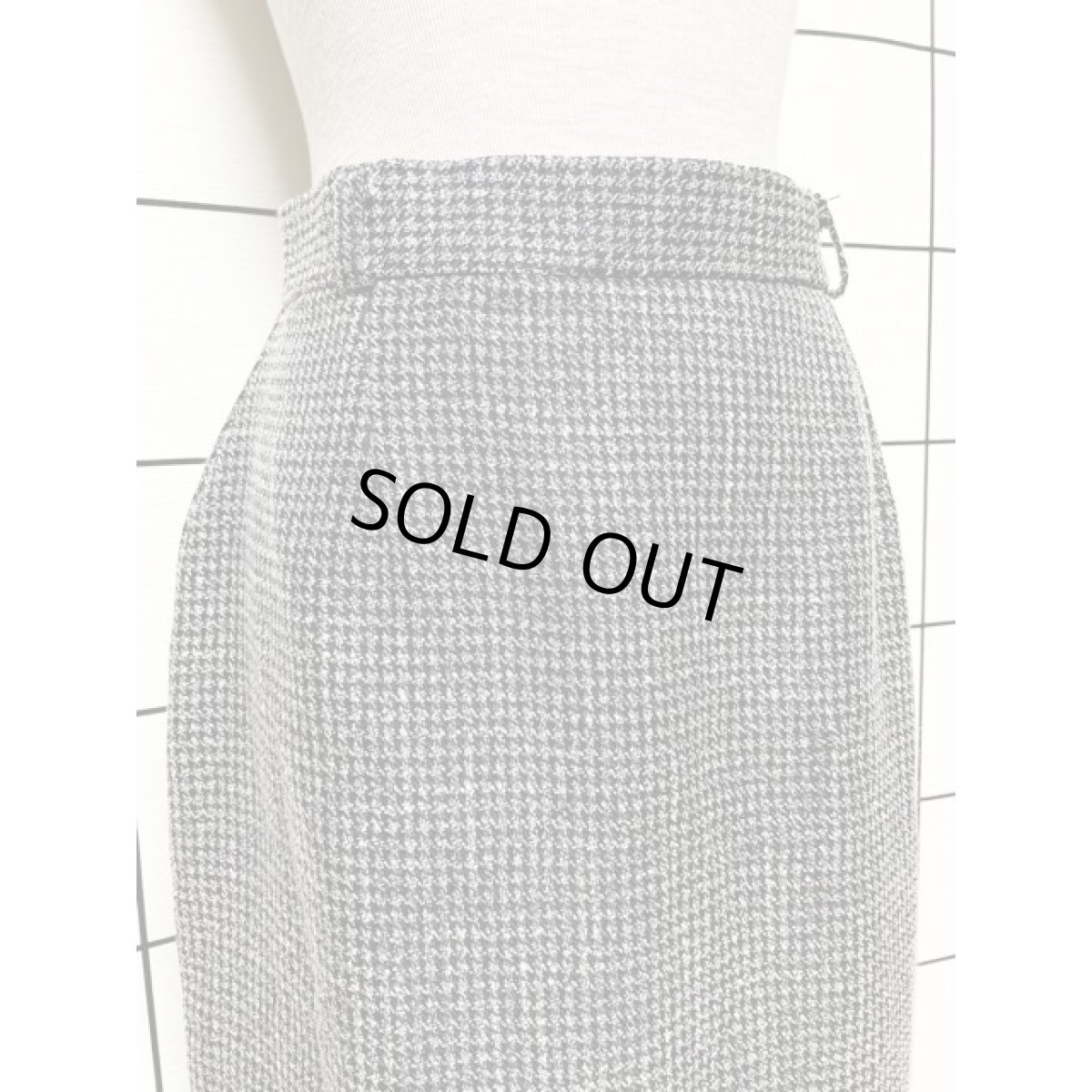 画像4: アメリカ古着 スカート ヴィンテージ 千鳥格子 モノトーン レトロ (4)