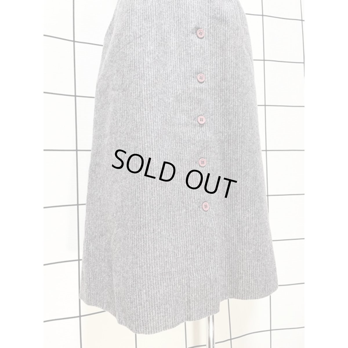 画像5: アメリカ古着 スカート ヴィンテージ ストライプ 前開き レトロ (5)