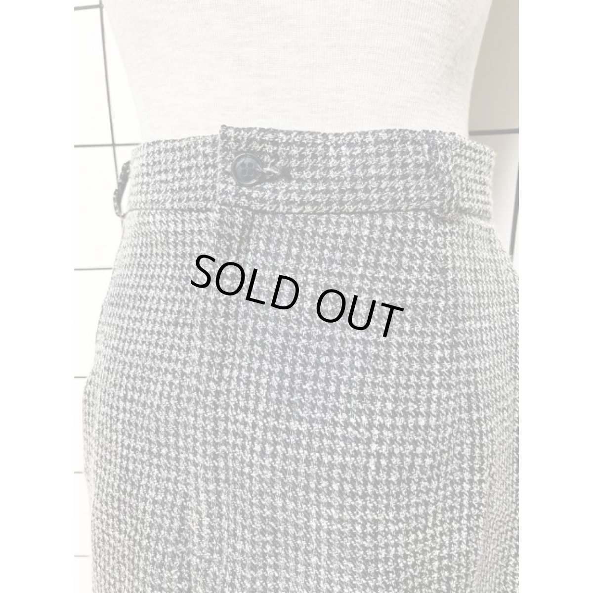 画像6: アメリカ古着 スカート ヴィンテージ 千鳥格子 モノトーン レトロ (6)