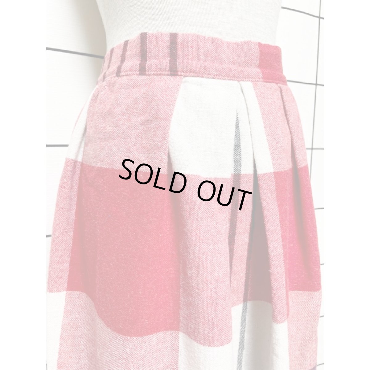 画像4: アメリカ古着 スカート ヴィンテージ チェック柄 レトロ ポップ ウール (4)