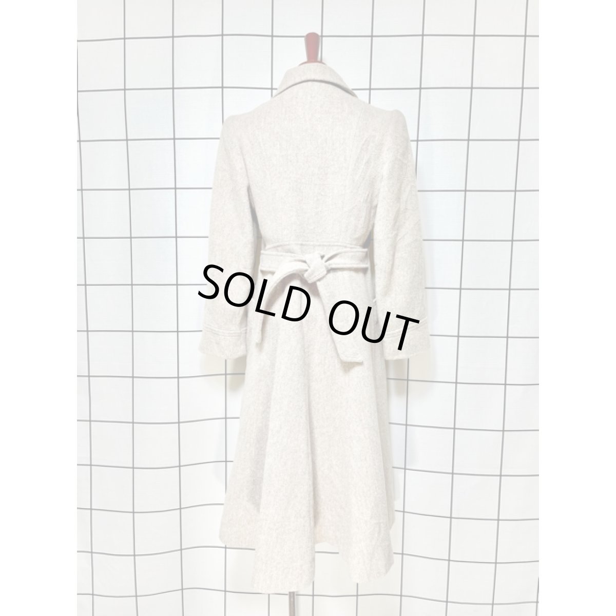 画像2: ヨーロッパ古着 コート フロントステッチデザイン ヴィンテージ レトロ ベージュ (2)