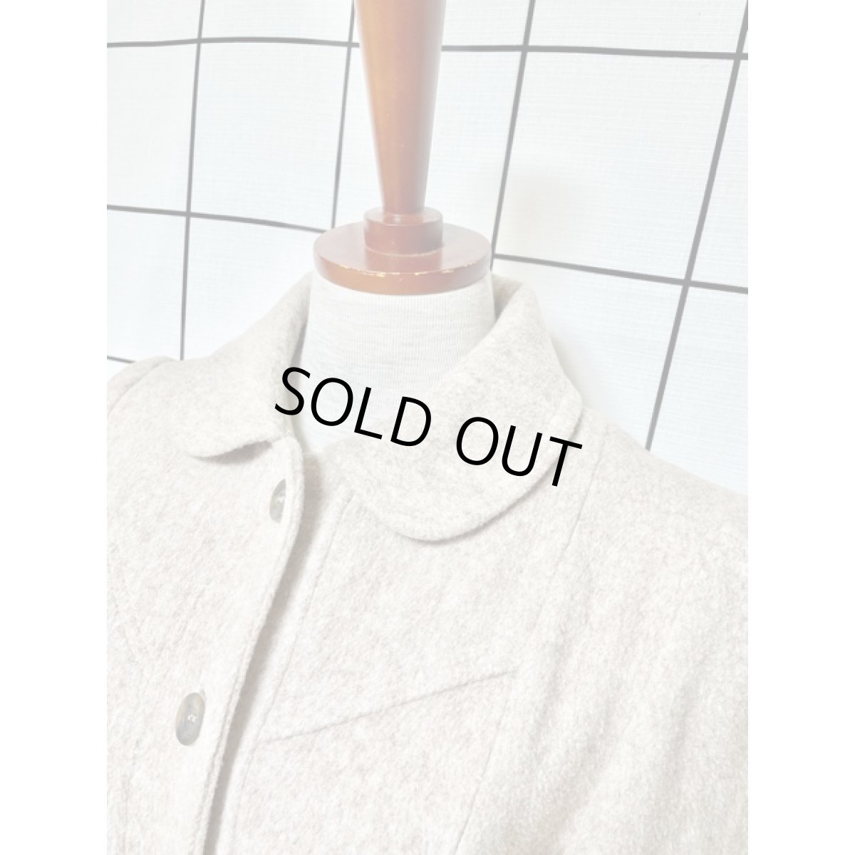 画像5: ヨーロッパ古着 コート フロントステッチデザイン ヴィンテージ レトロ ベージュ (5)