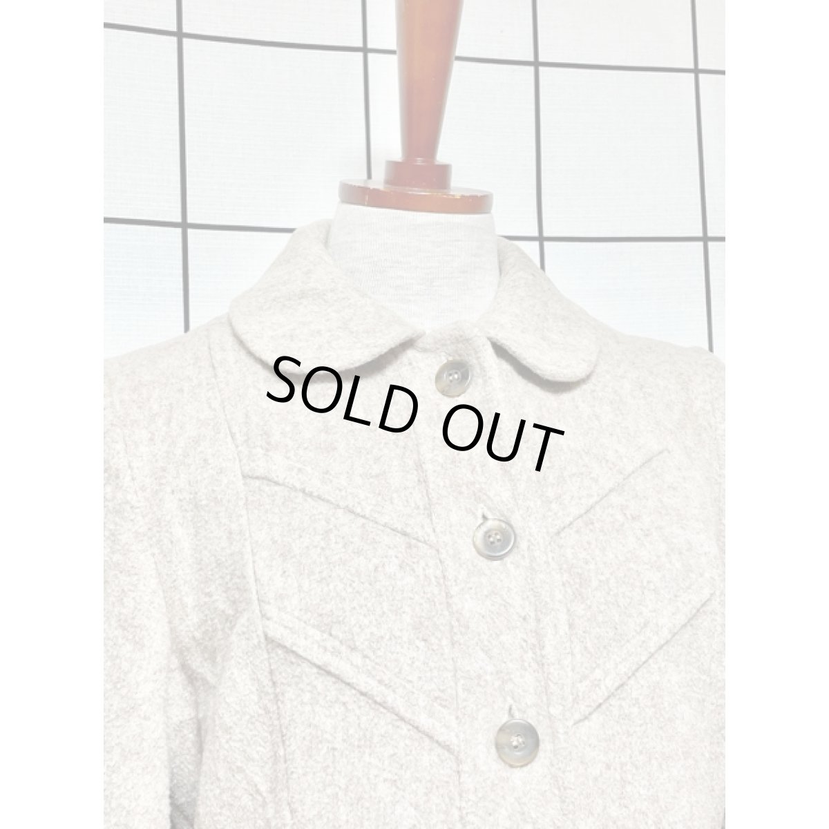 画像6: ヨーロッパ古着 コート フロントステッチデザイン ヴィンテージ レトロ ベージュ (6)