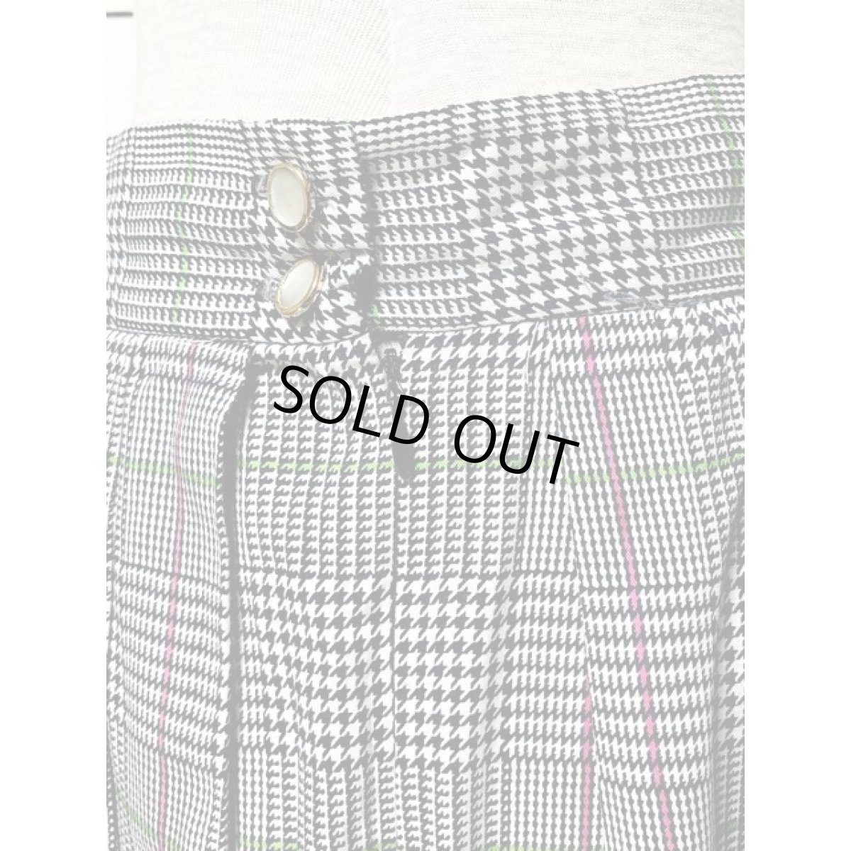 画像7: アメリカ古着 ロングスカート ヴィンテージ グレンチェック 蛍光ライン (7)