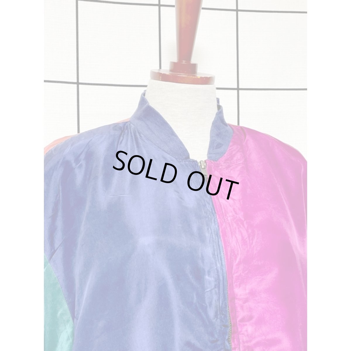 画像5: アメリカ古着 ナイロンジャケット マルチカラーブルゾン ジャンバー ジップアップ (5)