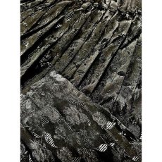 画像7: ヨーロッパ古着 スカート プリーツ 花織 ブラック ウエストゴム ヴィンテージ (7)
