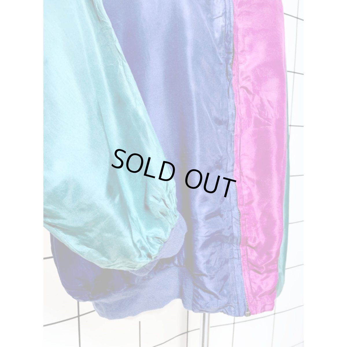 画像7: アメリカ古着 ナイロンジャケット マルチカラーブルゾン ジャンバー ジップアップ (7)