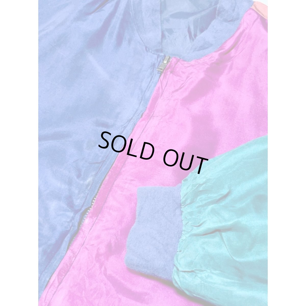 画像9: アメリカ古着 ナイロンジャケット マルチカラーブルゾン ジャンバー ジップアップ (9)