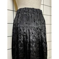 画像4: ヨーロッパ古着 スカート プリーツ 花織 ブラック ウエストゴム ヴィンテージ (4)