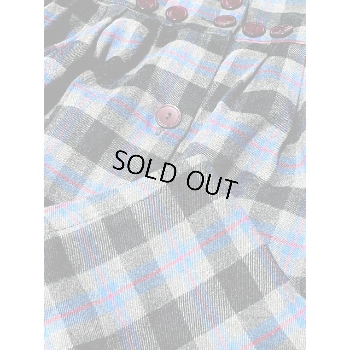 画像9: アメリカ古着 スカート ヴィンテージ チェック 前開き レトロ (9)