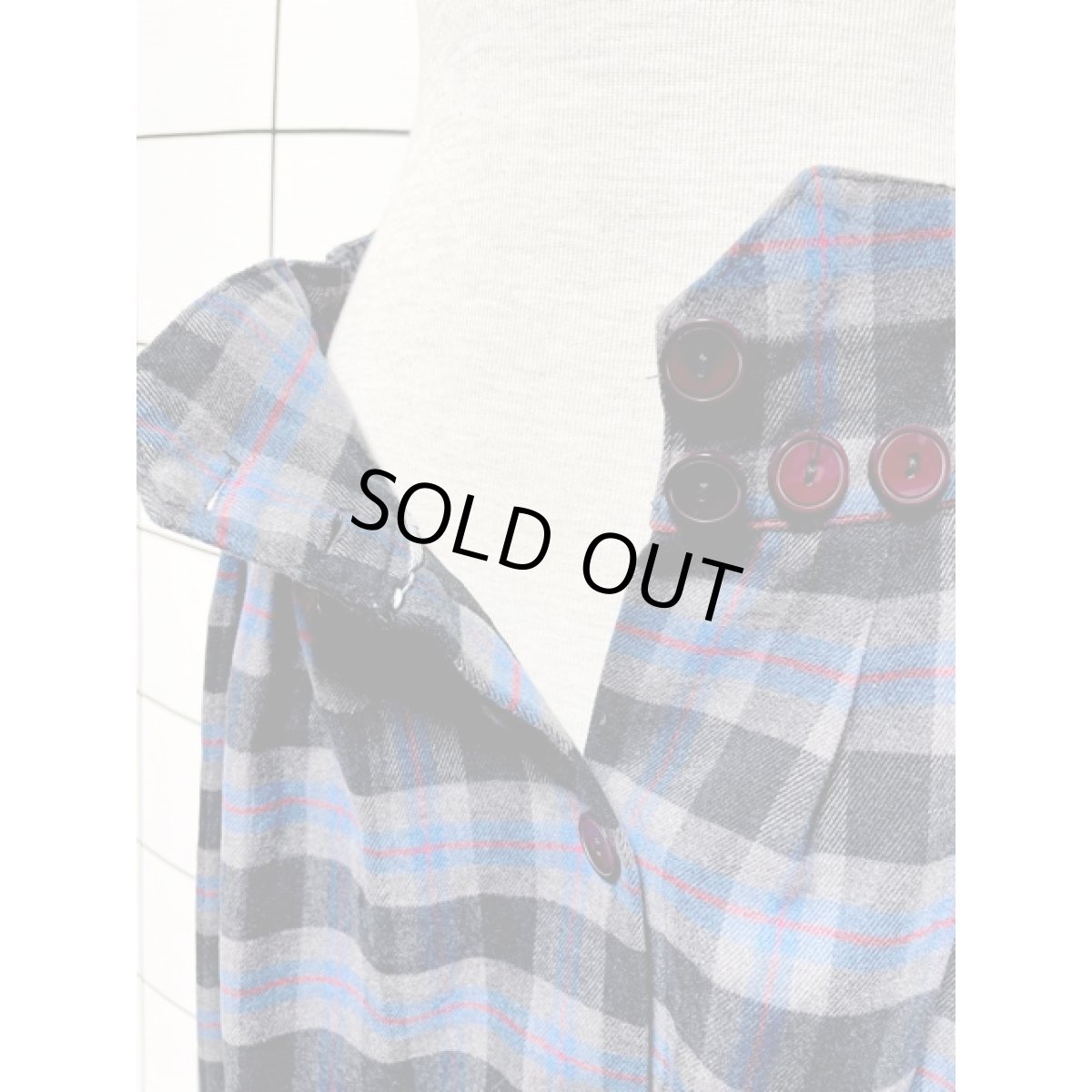 画像7: アメリカ古着 スカート ヴィンテージ チェック 前開き レトロ (7)