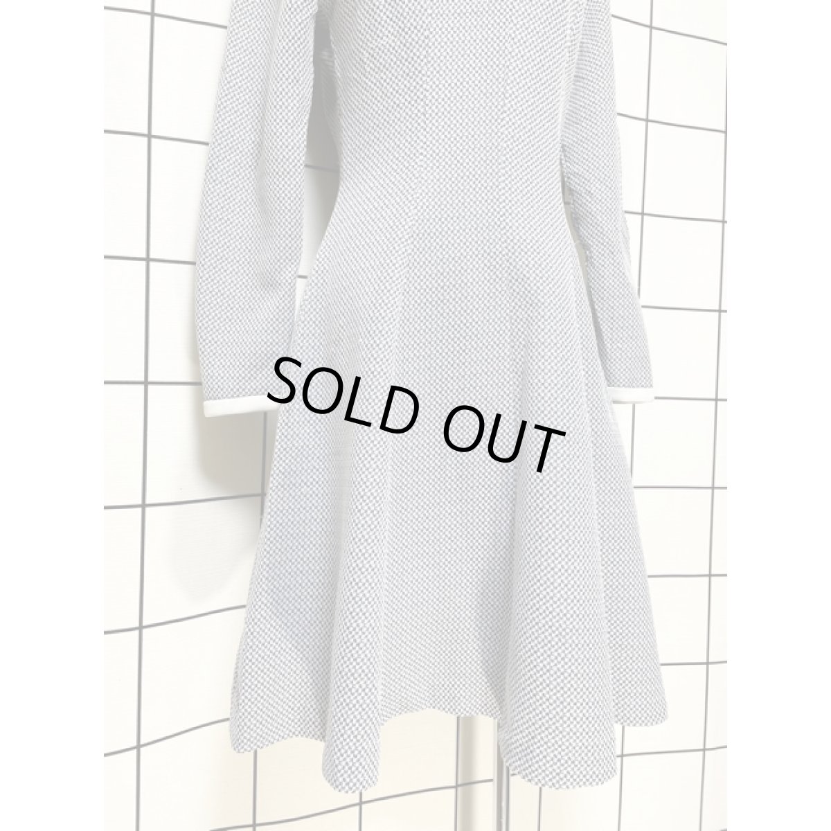 画像7: ヨーロッパ古着 70'sVintage ワンピース ドットリボン 襟切り替え Aライン (7)