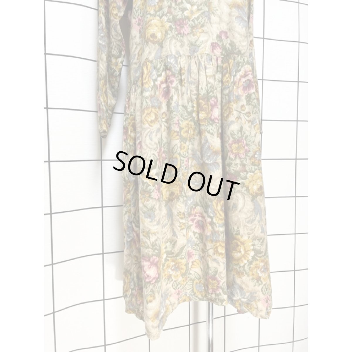 画像10: アメリカ古着 ワンピース ヴィンテージ コーデュロイ切り替え 花柄 (10)