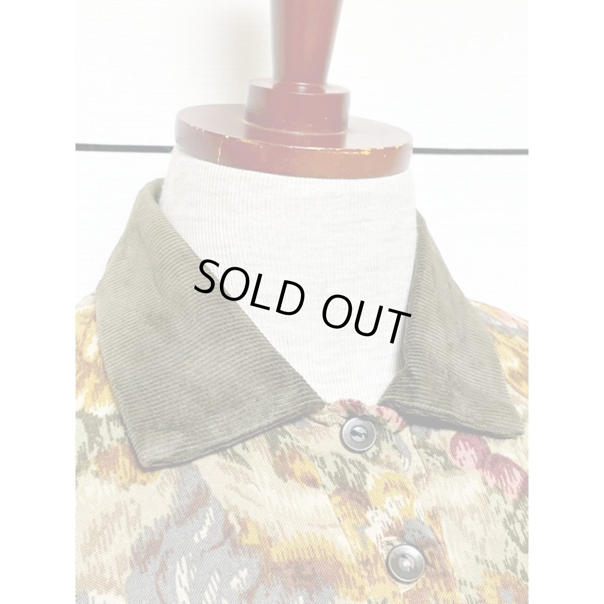 画像6: アメリカ古着 ワンピース ヴィンテージ コーデュロイ切り替え 花柄 (6)