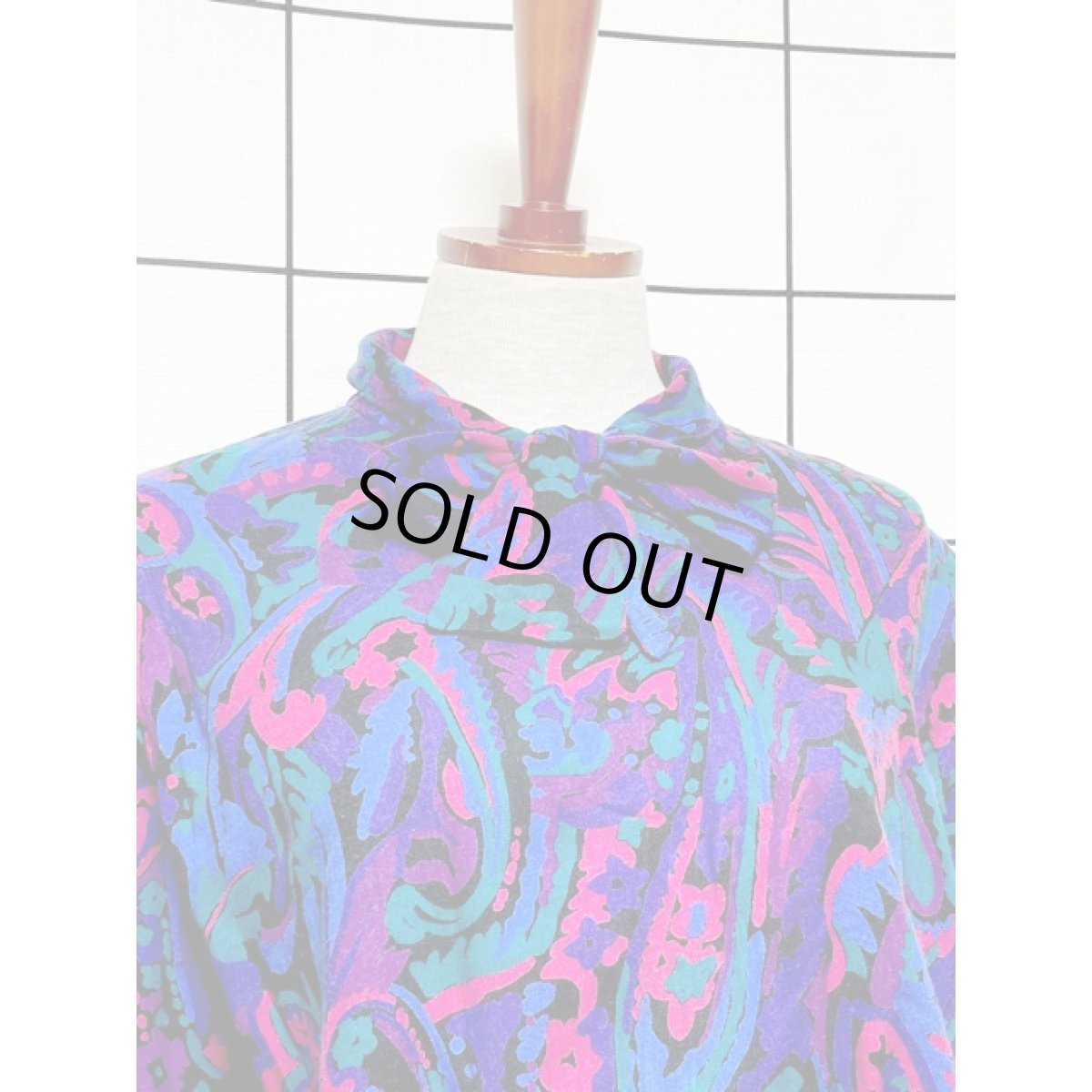 画像6: アメリカ古着 サイケデリック 首元リボン TALON レトロ ヴィンテージワンピース (6)