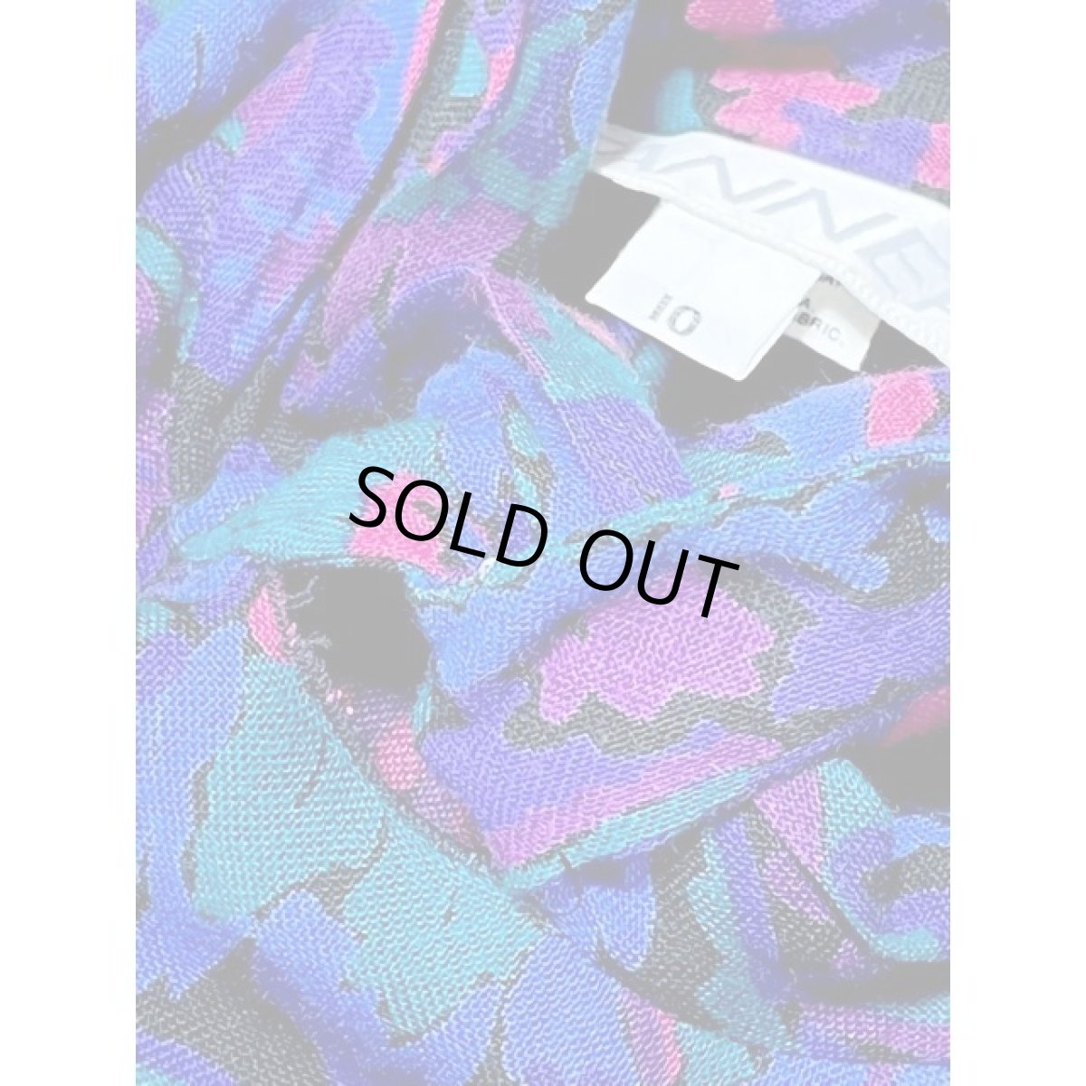 画像13: アメリカ古着 サイケデリック 首元リボン TALON レトロ ヴィンテージワンピース (13)