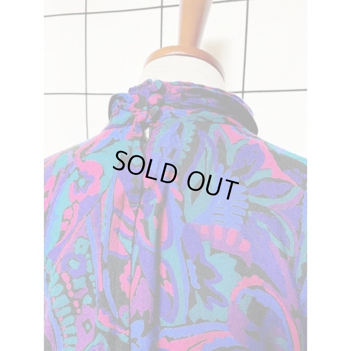 画像3: アメリカ古着 サイケデリック 首元リボン TALON レトロ ヴィンテージワンピース (3)