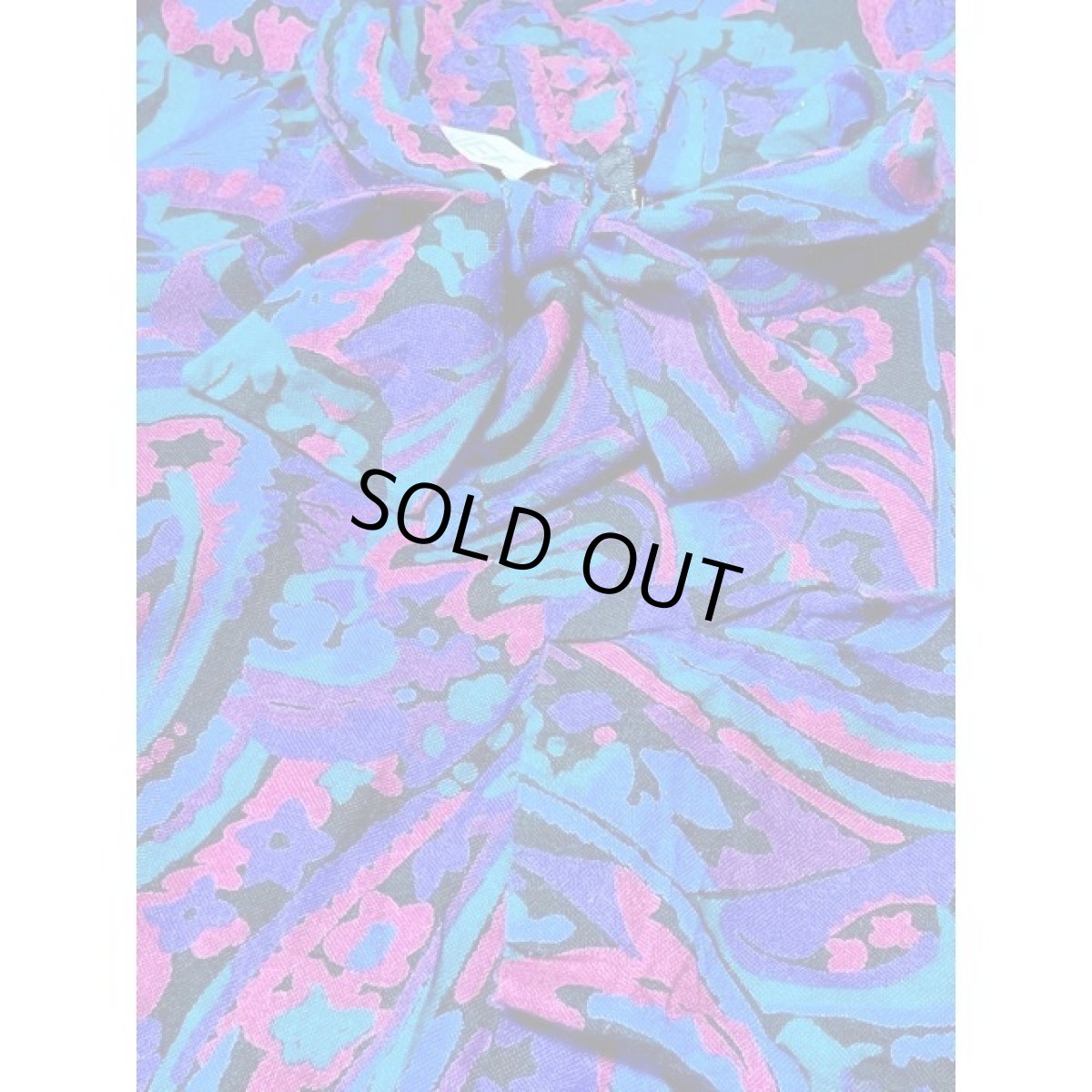 画像11: アメリカ古着 サイケデリック 首元リボン TALON レトロ ヴィンテージワンピース (11)