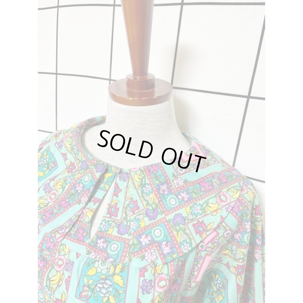 画像5: アメリカ古着 ワンピース ヴィンテージ ビッグカラー 花柄 レトロポップ (5)