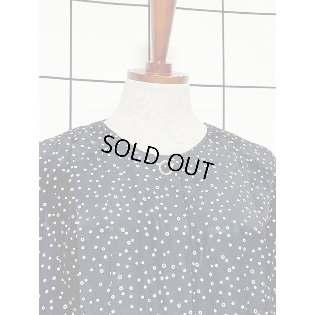 画像5: アメリカ古着 ワンピース ヴィンテージ 発泡柄 スクエア ドルマン レトロ (5)