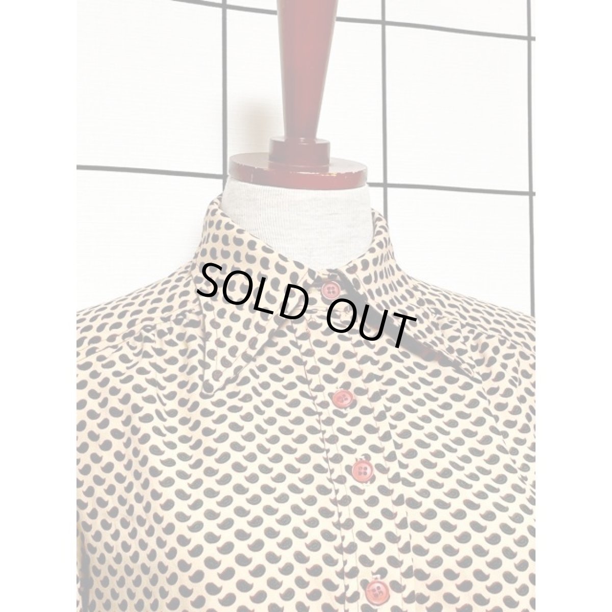 画像5: アメリカ古着 ワンピース ヴィンテージ ペイズリーモチーフ 総柄 レトロ 長袖 (5)