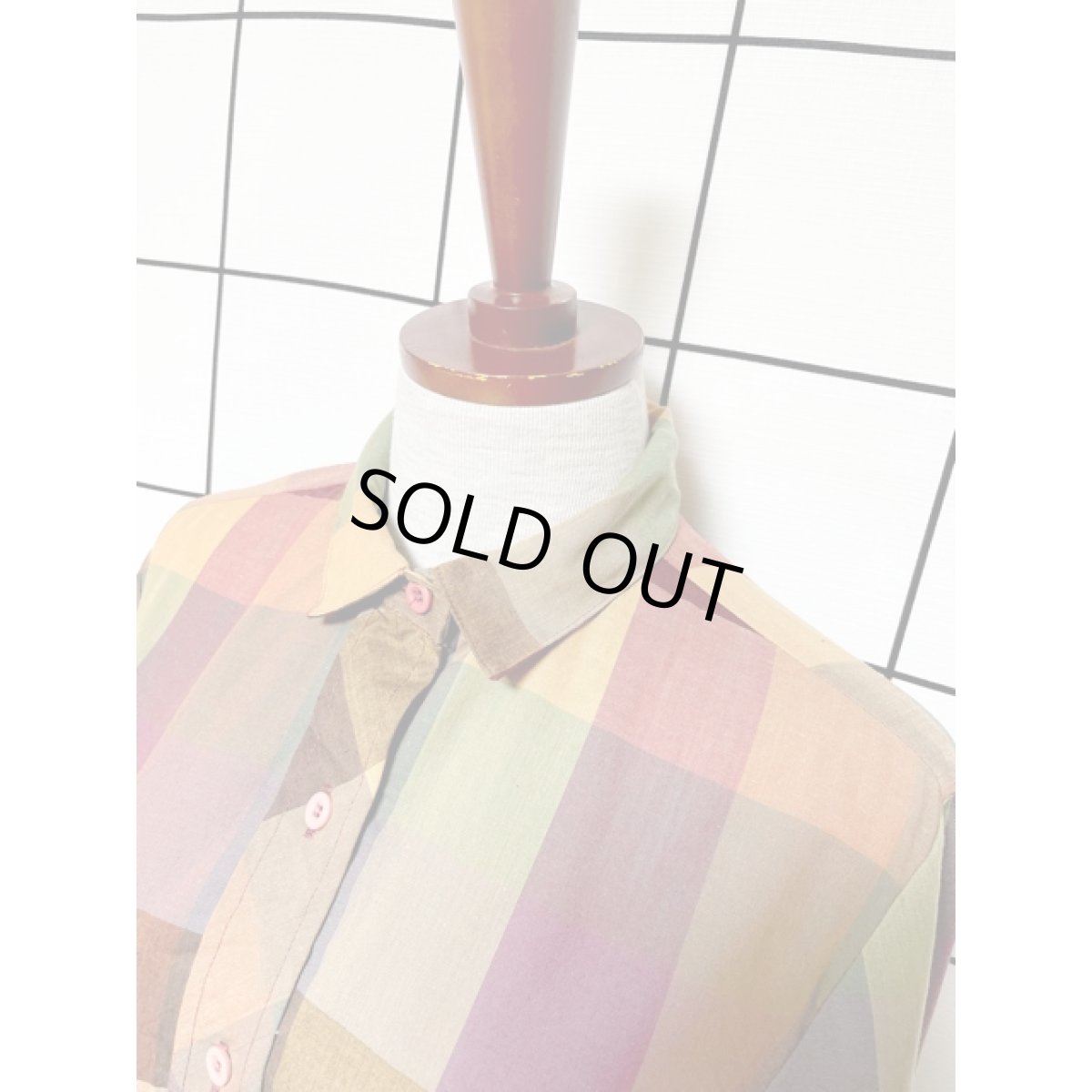 画像4: アメリカ古着 ワンピース ヴィンテージ チェック ウエストゴム (4)