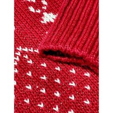 画像10: アメリカ古着 ニットセーター 結晶模様編み プルオーバー レッド ホワイト (10)