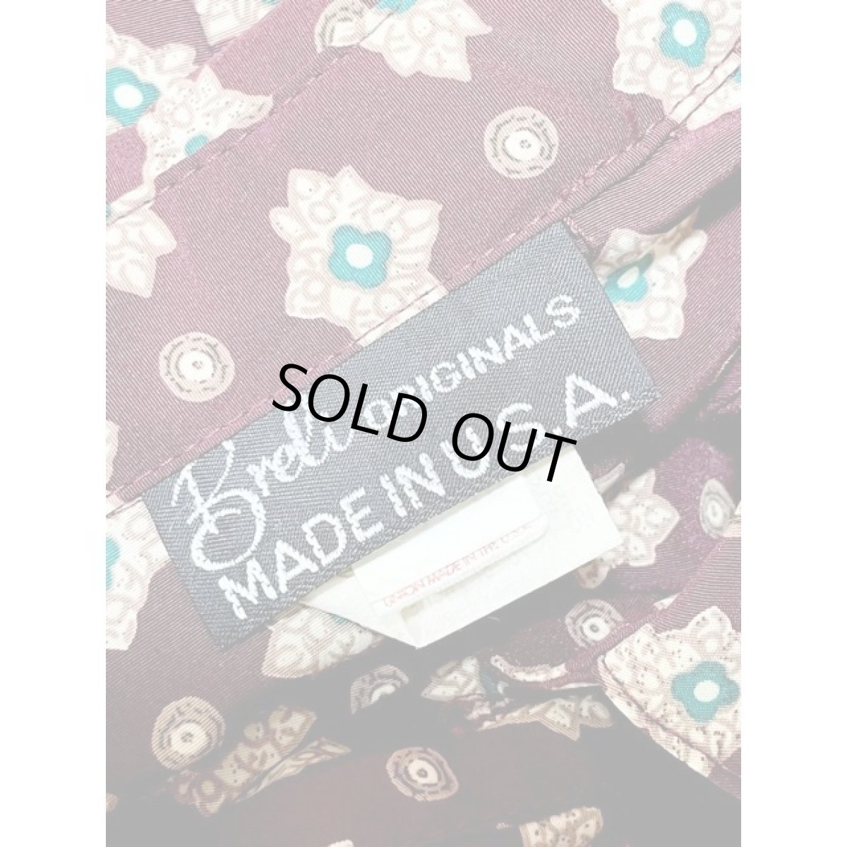 画像17: アメリカ古着 ワンピース ベルト付き プリーツ切り替え フラワーモチーフ ウエストゴム 長袖 レトロ (17)