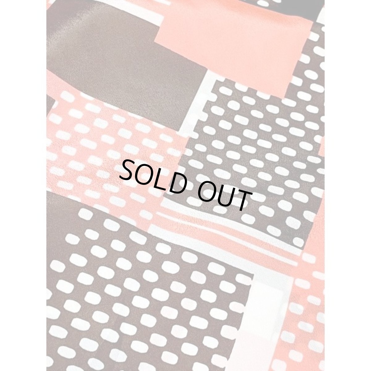 画像9: ドットモチーフ ストライプ スクエア レトロ ヨーロッパ古着 長袖 シャツ ヴィンテージブラウス (9)