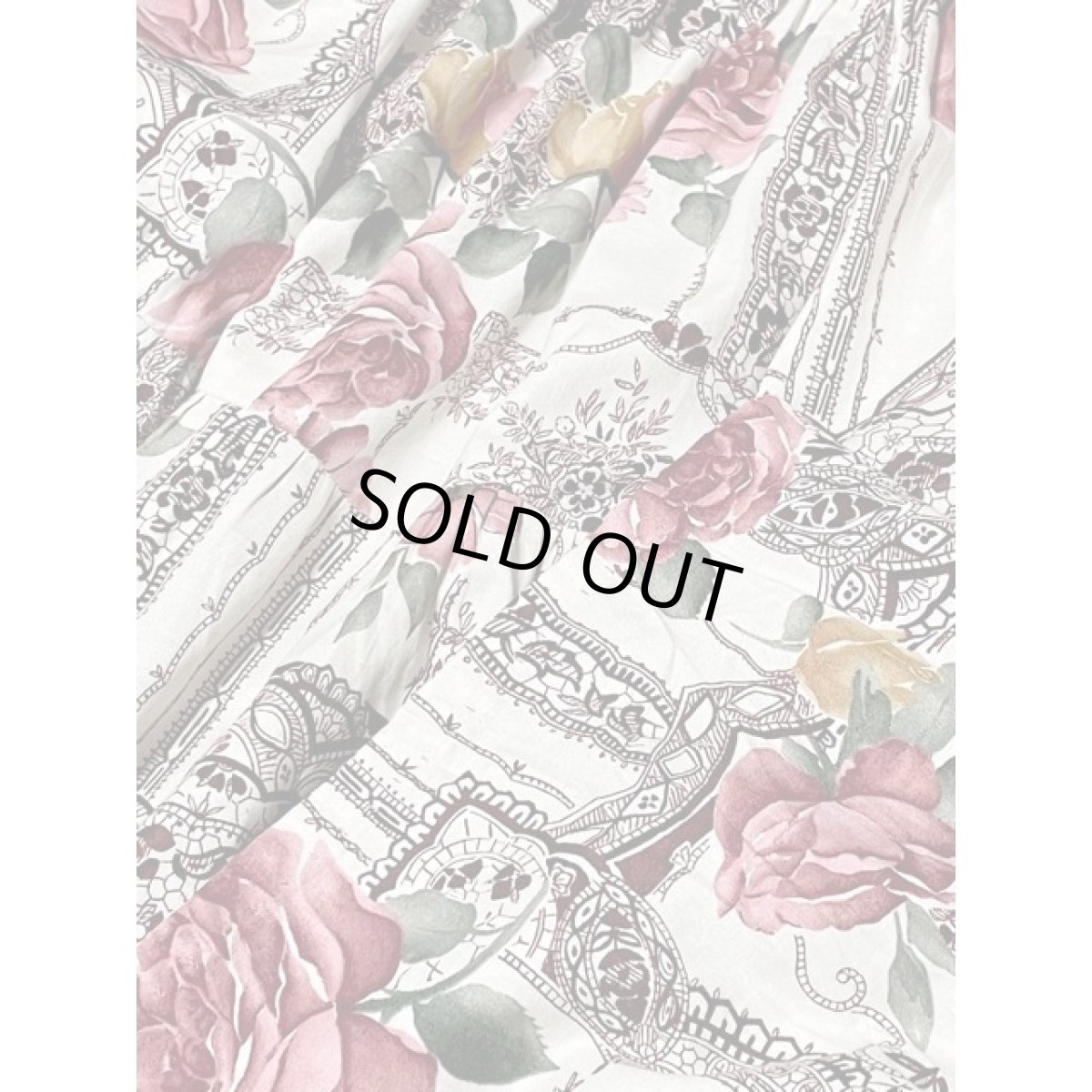 画像6: アンティークフラワー ティアード サーキュラースカート アメリカ古着 ヴィンテージ ウエストゴム (6)