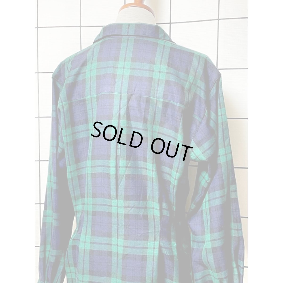 画像3: チェック 前開き 長袖 レトロアンティークボタン アメリカ古着 ヴィンテージワンピース (3)