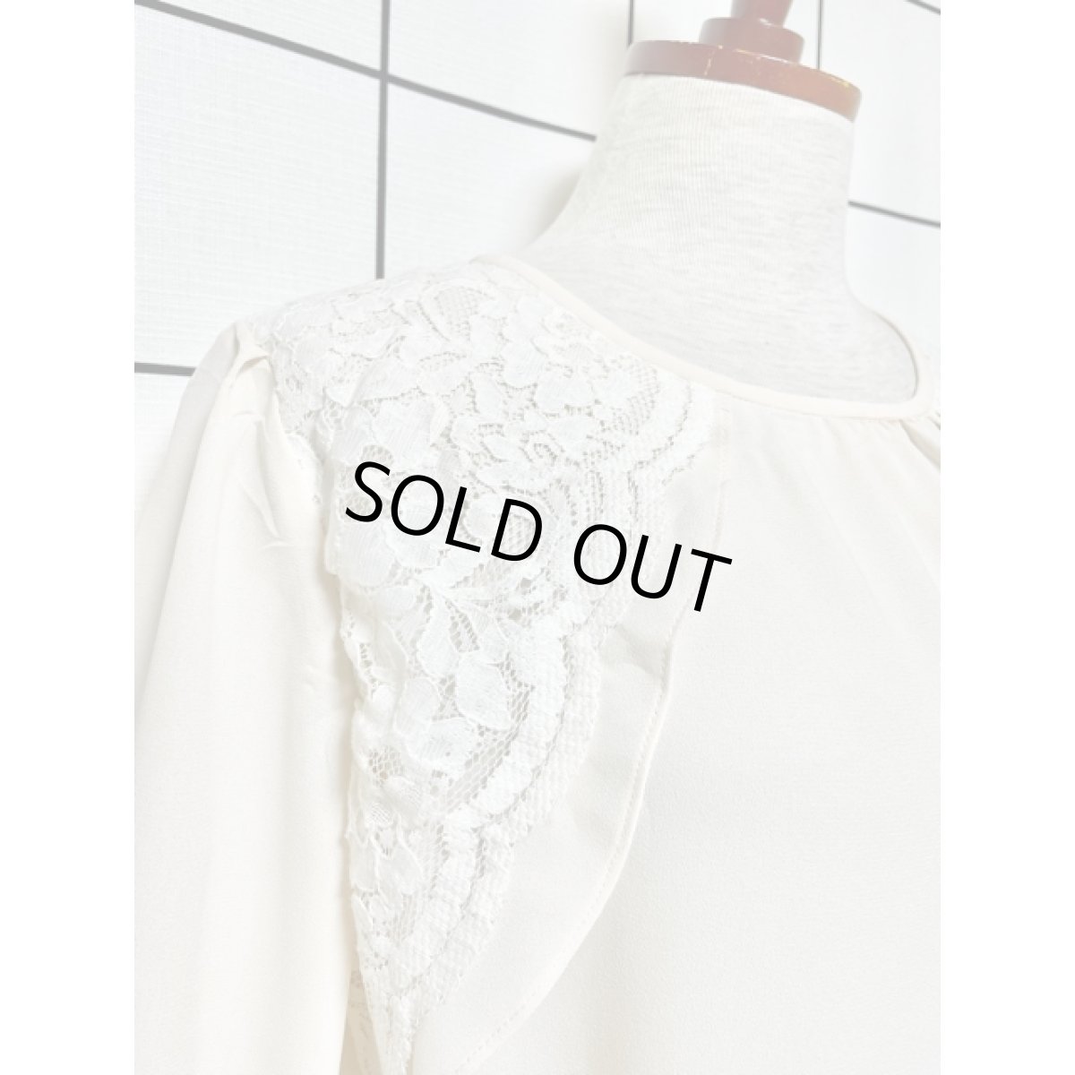 画像7: スペイン製 SPAIN フラワーレース オフホワイト ナチュラルガーリー ヨーロッパ古着 ヴィンテージブラウス (7)